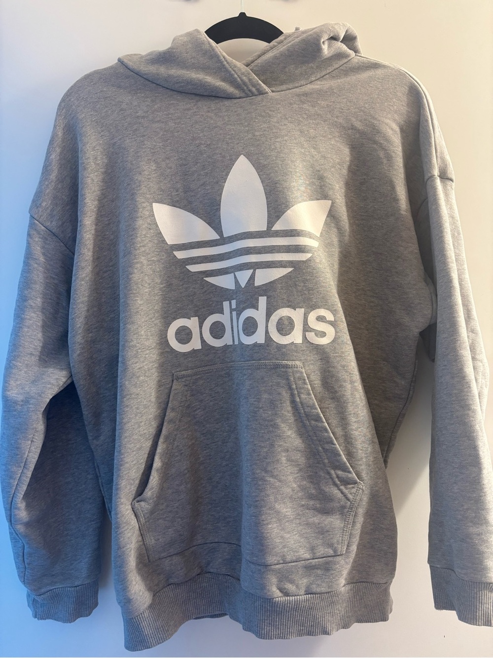 adidas Gray Trefoil Crewneck Hoodie